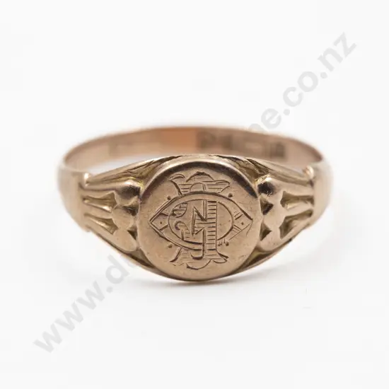 9ct Initialled Signet Ring