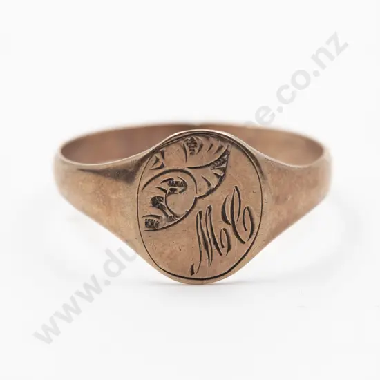 9ct Oval Panel Signet Ring