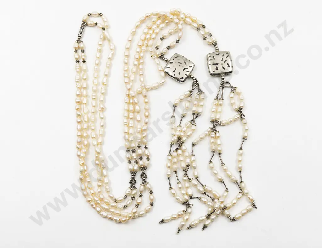 Freshwater Pearl and Silver Sautoir Image 1++
