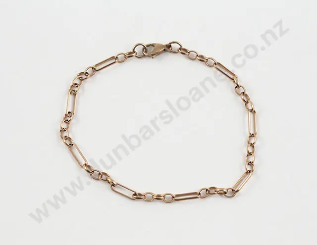 9ct Mixed Link Bracelet Image 1++