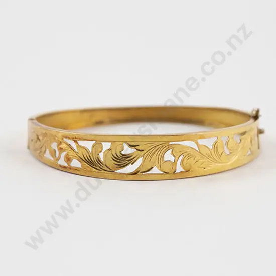 14ct Fancy Hinged Snap Bangle