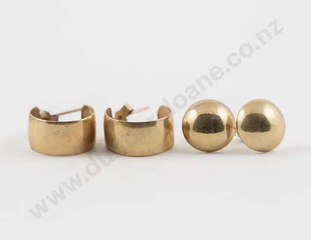 Two Pair 9ct Earrings Image 1++