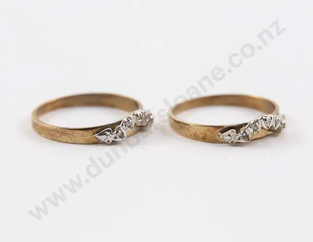 Two 9ct Five Stone Diamond Eternity Curve Bands Image 1++