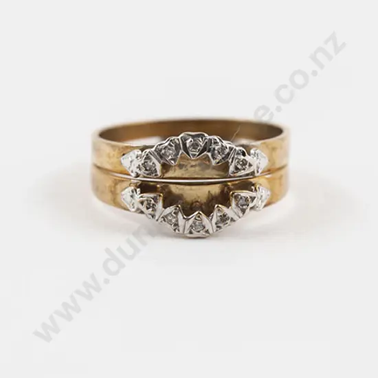 Two 9ct Five Stone Diamond Eternity Curve Bands