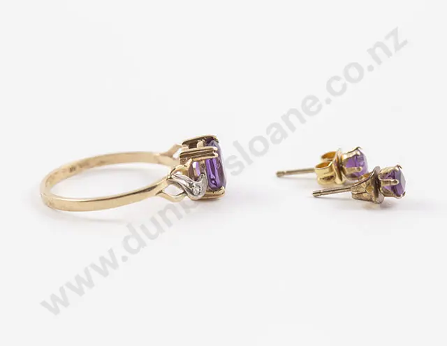 9ct Single Amethyst Ring Image 1++