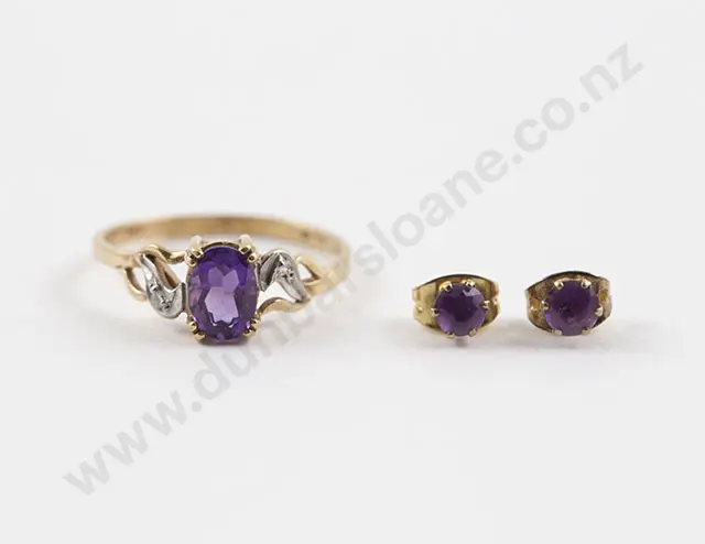 9ct Single Amethyst Ring Image 1++
