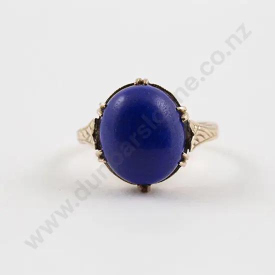 9ct Single Lapis Lazuli Stone Dress Ring