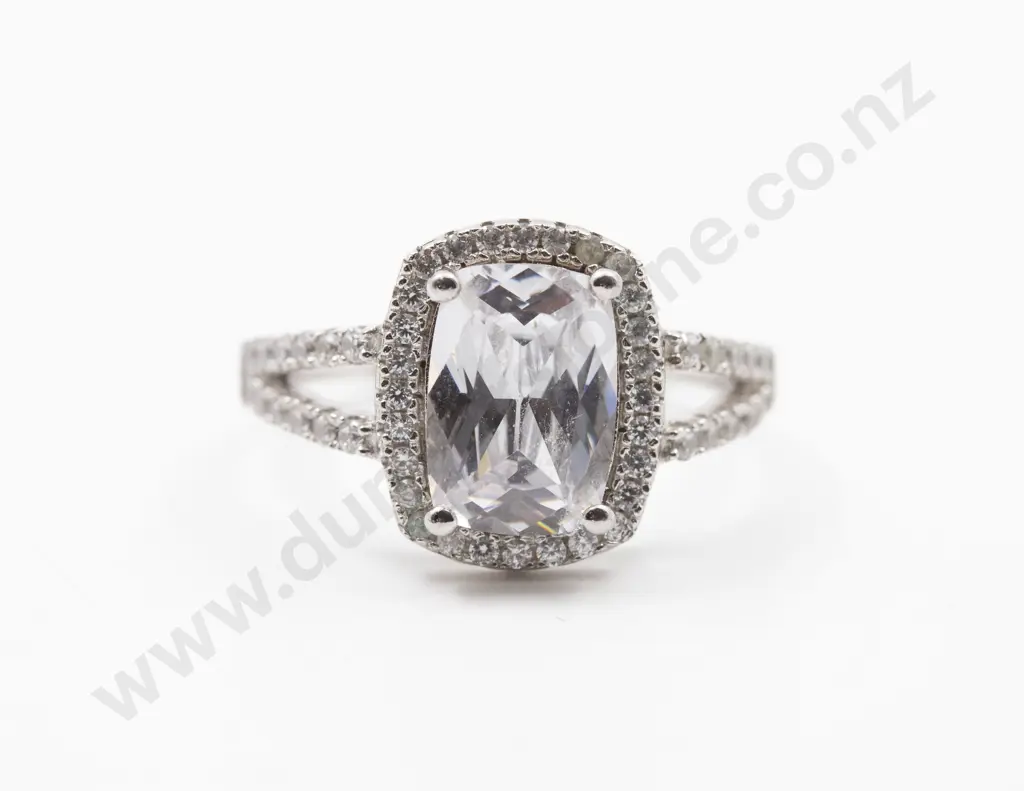 Boxed Michael Hill .925 Silver and Cubic Zirconia Cluster Ring Image 1++
