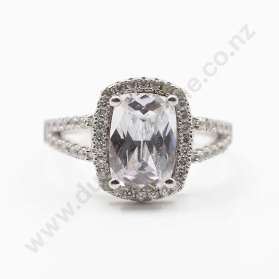 Boxed Michael Hill .925 Silver and Cubic Zirconia Cluster Ring