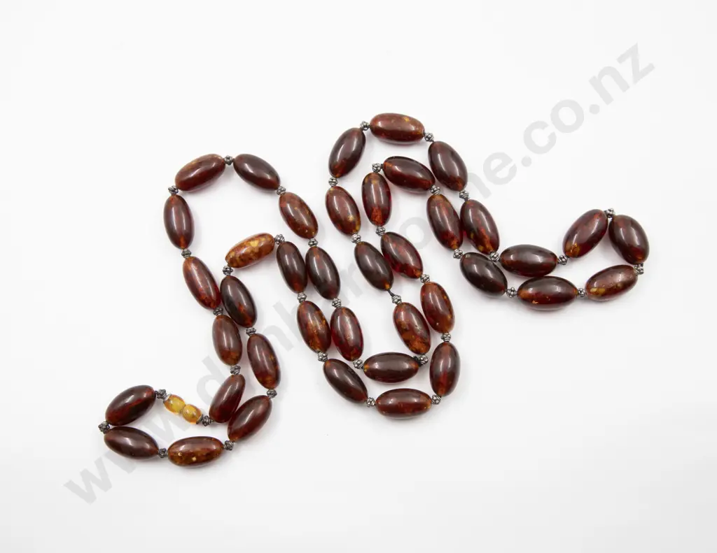 Uniform Amber Lozenge Bead Necklace Image 1++