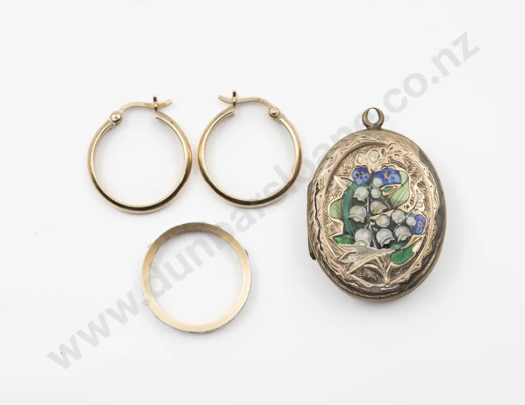 Pair 9ct Hoop Pierced Earrings Image 1++