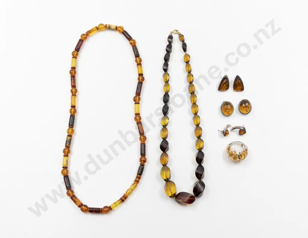 Two Amber and Amber Style Necklaces Image 1++