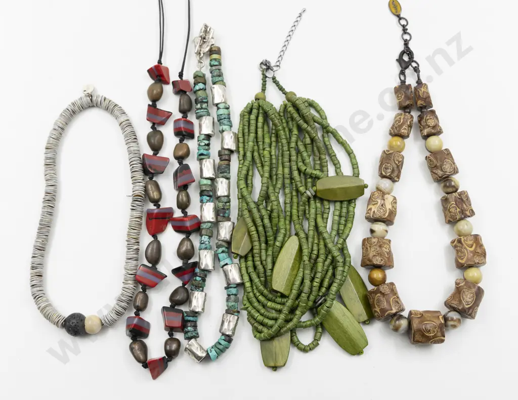 Five Various Bead Necklaces Image 1++
