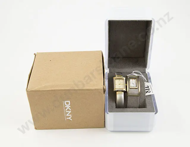 Boxed DKNY Dress Wrist Watch on Stainless Steel Mesh and Decade Watch Image 1++