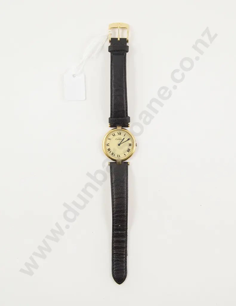 Cartier Must De Vermeil Watch Quartz Argent Plaque ORG 20M Lady Image 1++