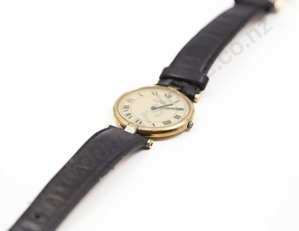 Cartier Must De Vermeil Watch Quartz Argent Plaque ORG 20M Lady Image 1++