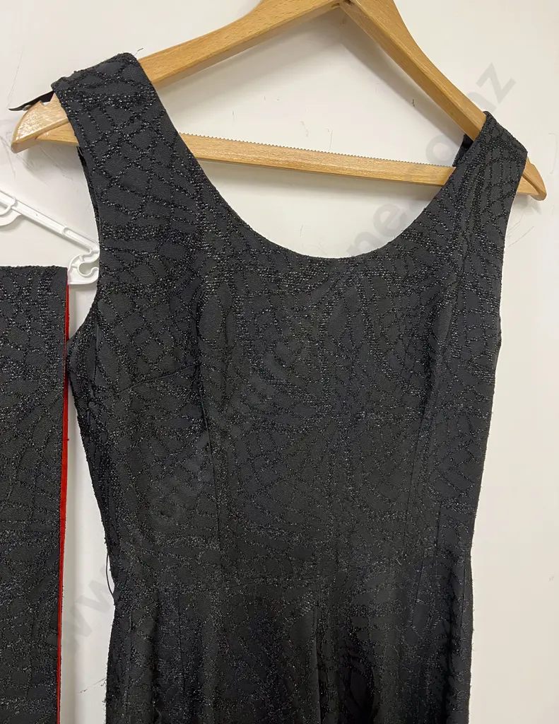 Vintage Michael Mattar Black Evening Gown with matching Stole Image 1++