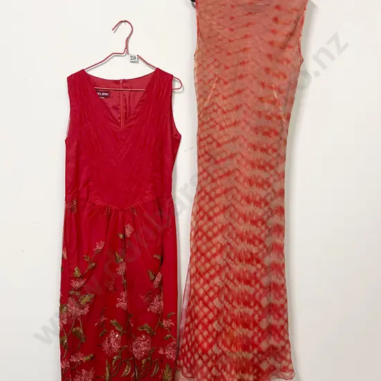 Andrea Moore Embroidered Net Cocktail Dress