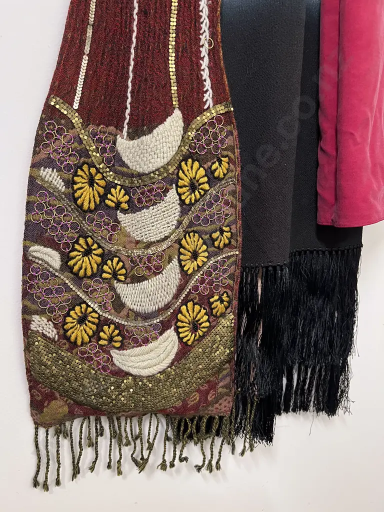 Indian Wool Embroidered Fancy Neck Scarf and two other Image 1++