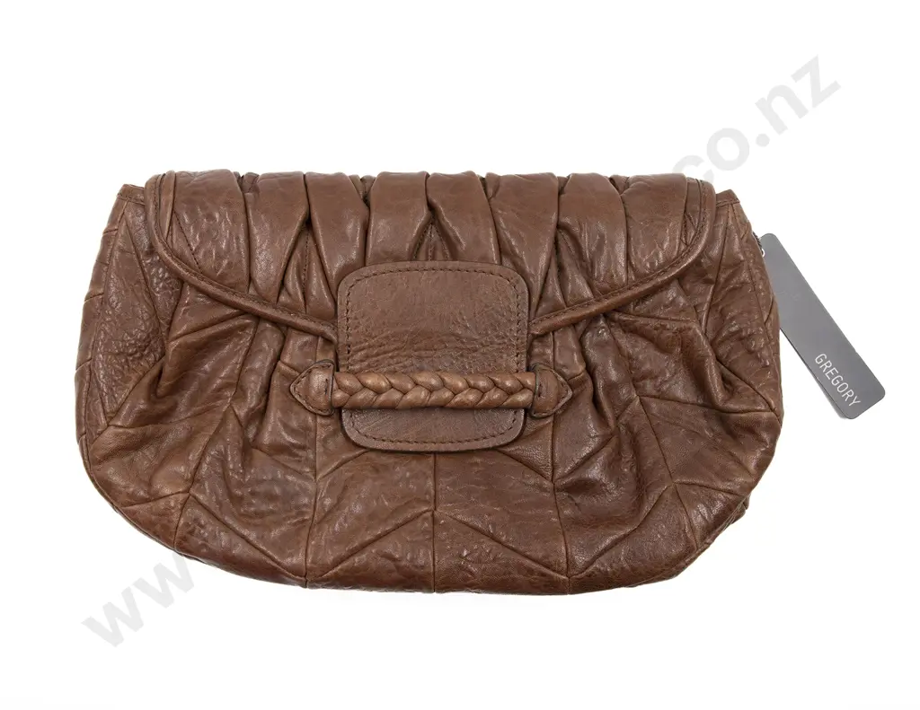 Miu Miu Nappa Patch Pochette Clutch in Terra Image 1++