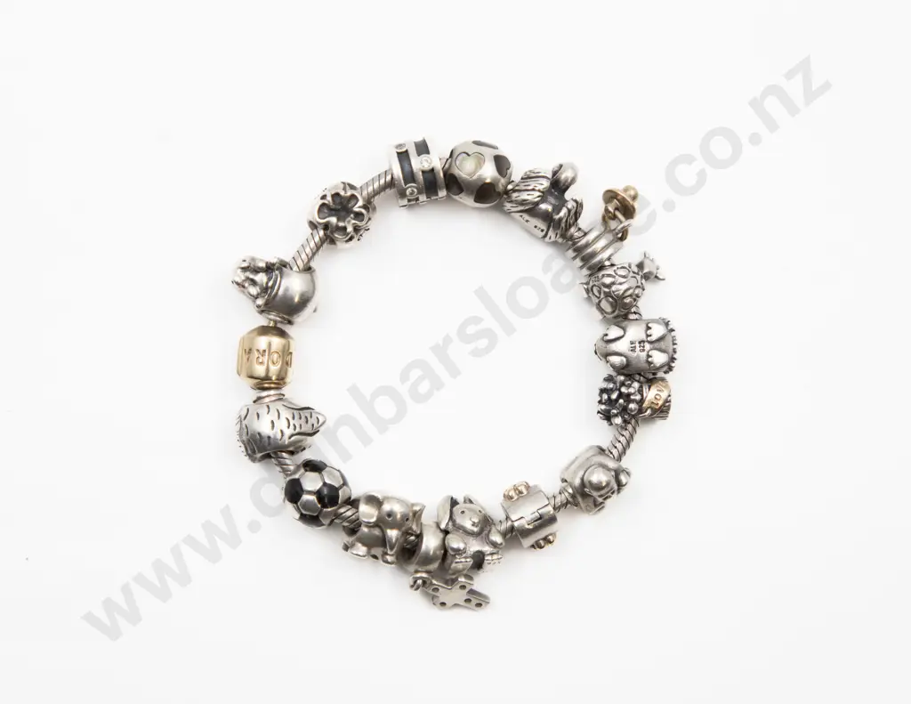 Pandora 16 .925 Silver Charm Bracelet Image 1++