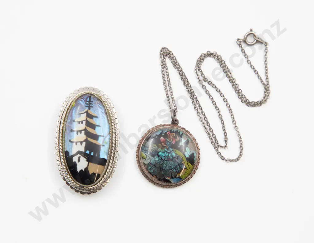 S/S Butterfly Wing Pendant and Other Brooch Image 1++