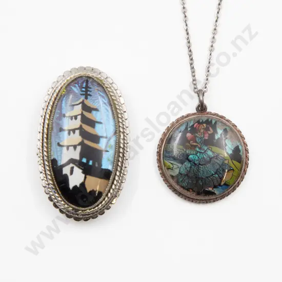 S/S Butterfly Wing Pendant and Other Brooch