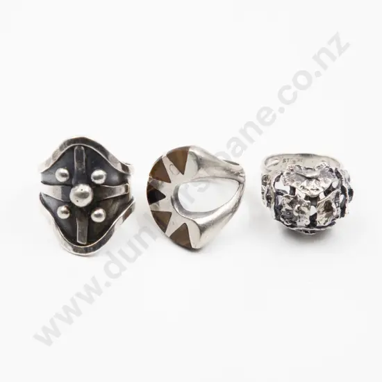 Three S/S Crafted Dress Rings