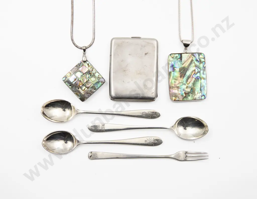 Two S/S & Paua Pendants on Chain Image 1++