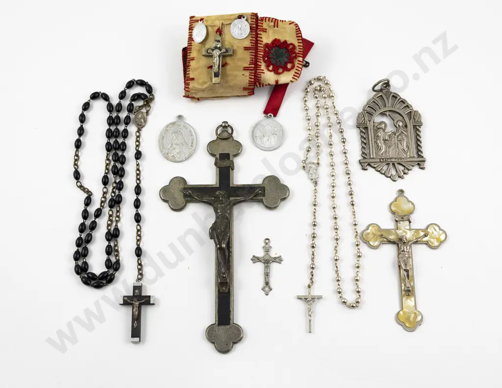 Collection Roman Catholic Cross Medallions and Various Image 1++