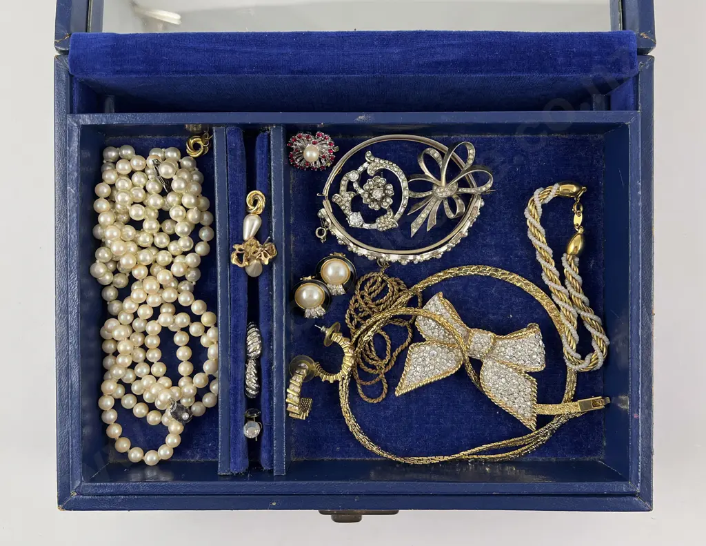 Single Tray Jewel Box and Small Qty Costume Jewellery Image 1++
