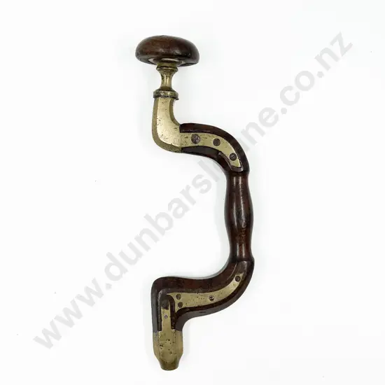 Victorian Mahogany & Brass Drill Bit Brace