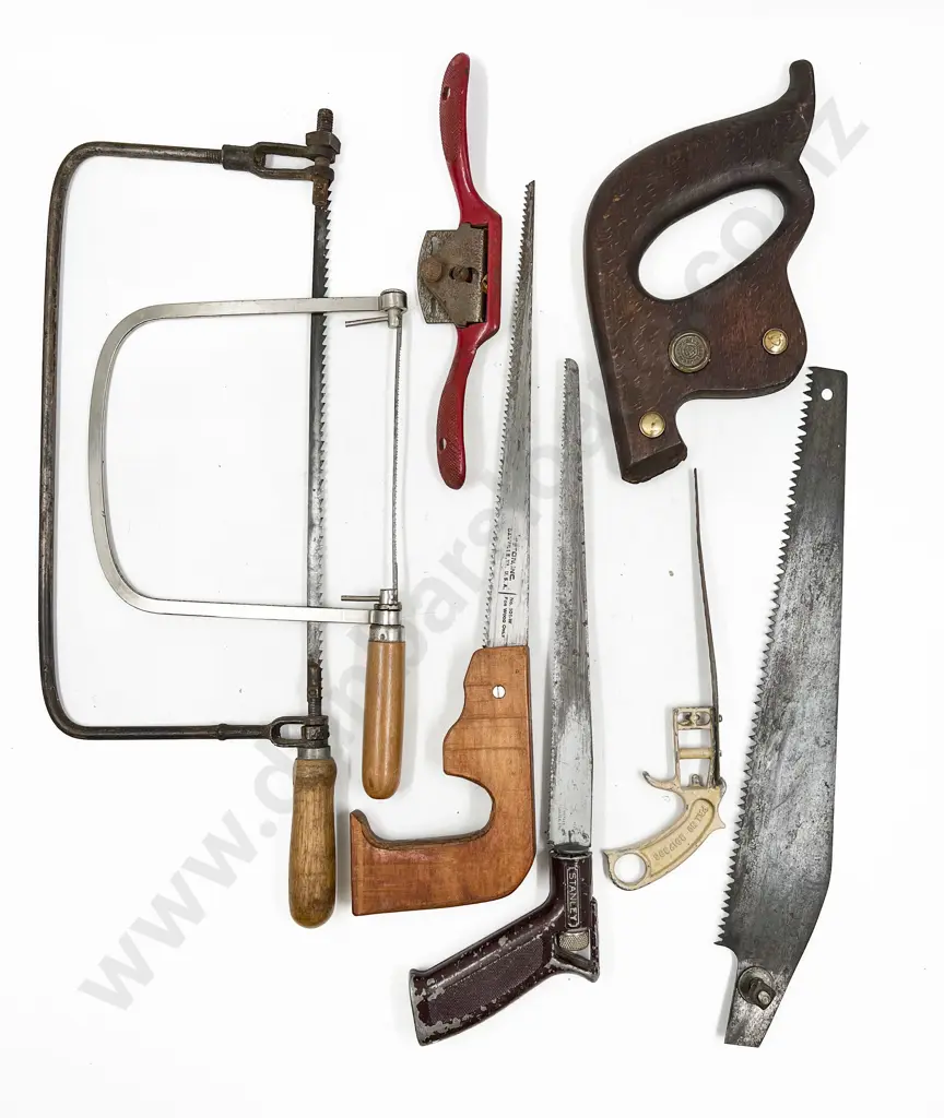 Box with Various Saws & No. 51 Spoke Shave Image 1++