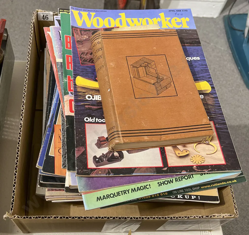 Box of Wooden Worker Magazines & A Manual of Carpentry & Joinery Image 1++