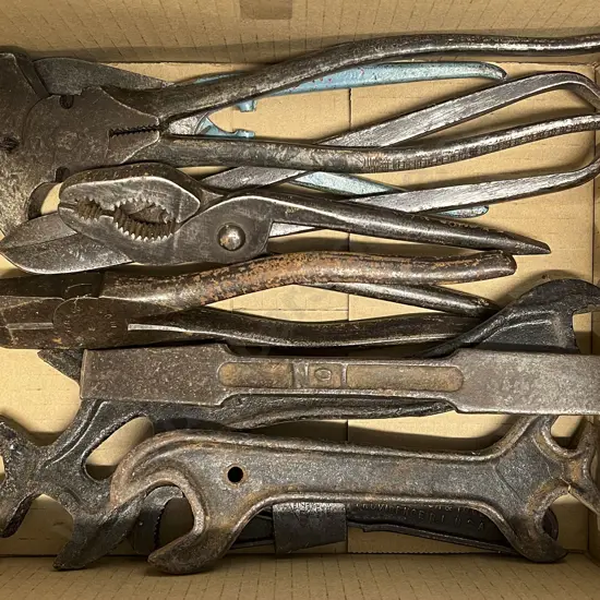 Box with Steel Pliers