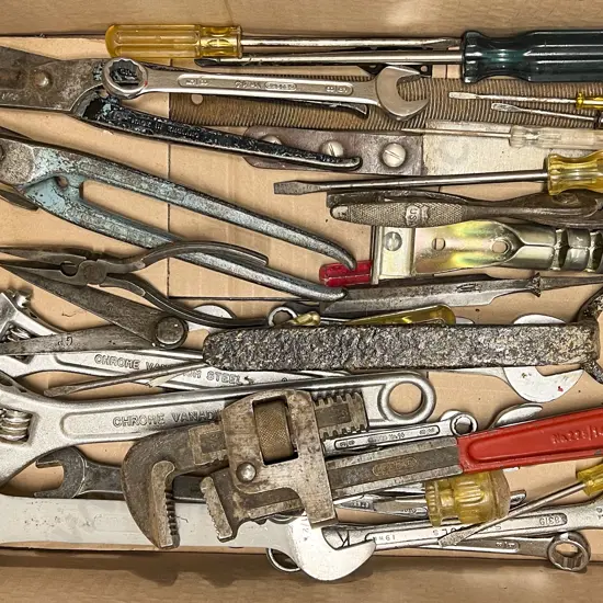 Box With Adjustable & Other Spanners