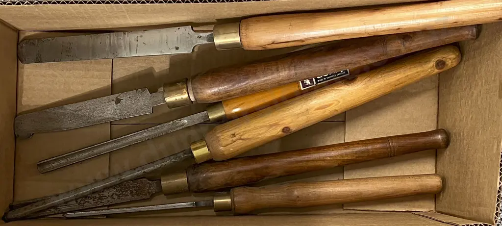 Six Large Wooden Handled Chisels Image 1++