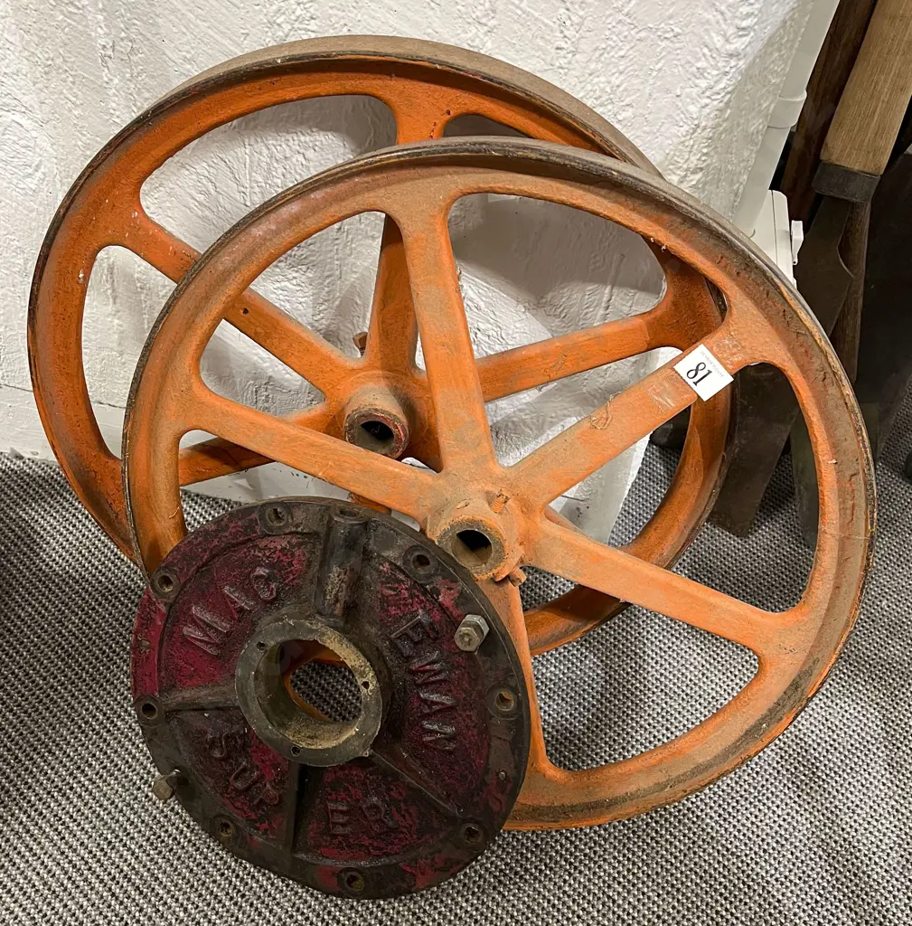 Pair of Cast Irons Wheels & Another Smaller Image 1++