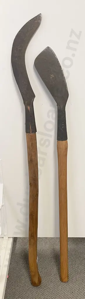 Two Wooden Handled Digging Implements Image 1++