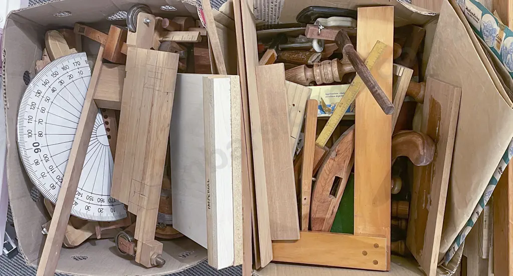 Two Boxes of Assorted Wooden Items Image 1++
