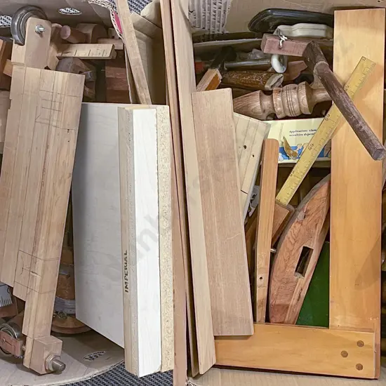 Two Boxes of Assorted Wooden Items