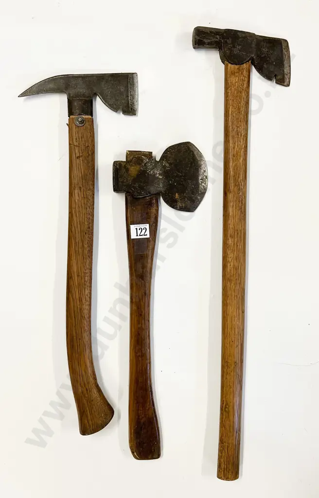 Three Various Wooden Handled Axes Image 1++