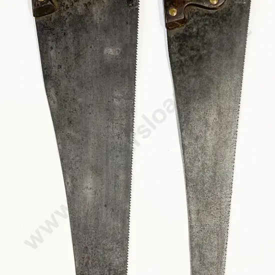 Two Vintage Wooden Handled Saws