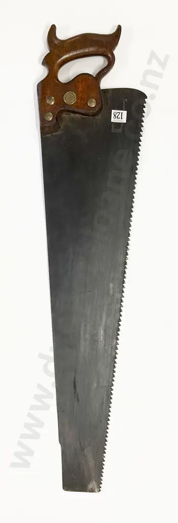 Large Vintage Wooden Handled Saw by H. Disston & Sons Image 1++