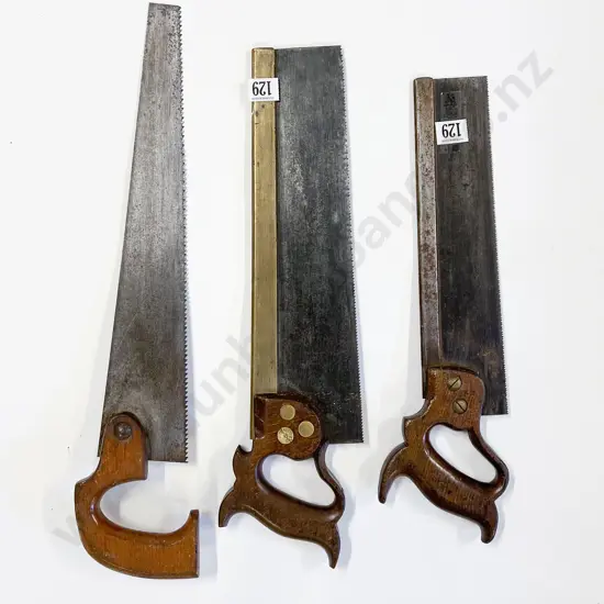 Three Smaller Vintage Wooden Handled Saws