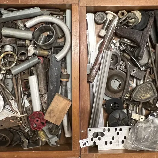 Two Boxes of Assorted Scrap Steel Oddments