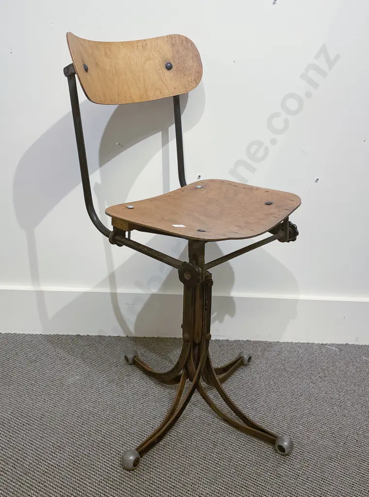 Vintage Machinist's Chair (Old Restoration to Underside) Image 1++