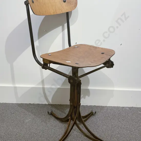 Vintage Machinist's Chair (Old Restoration to Underside)