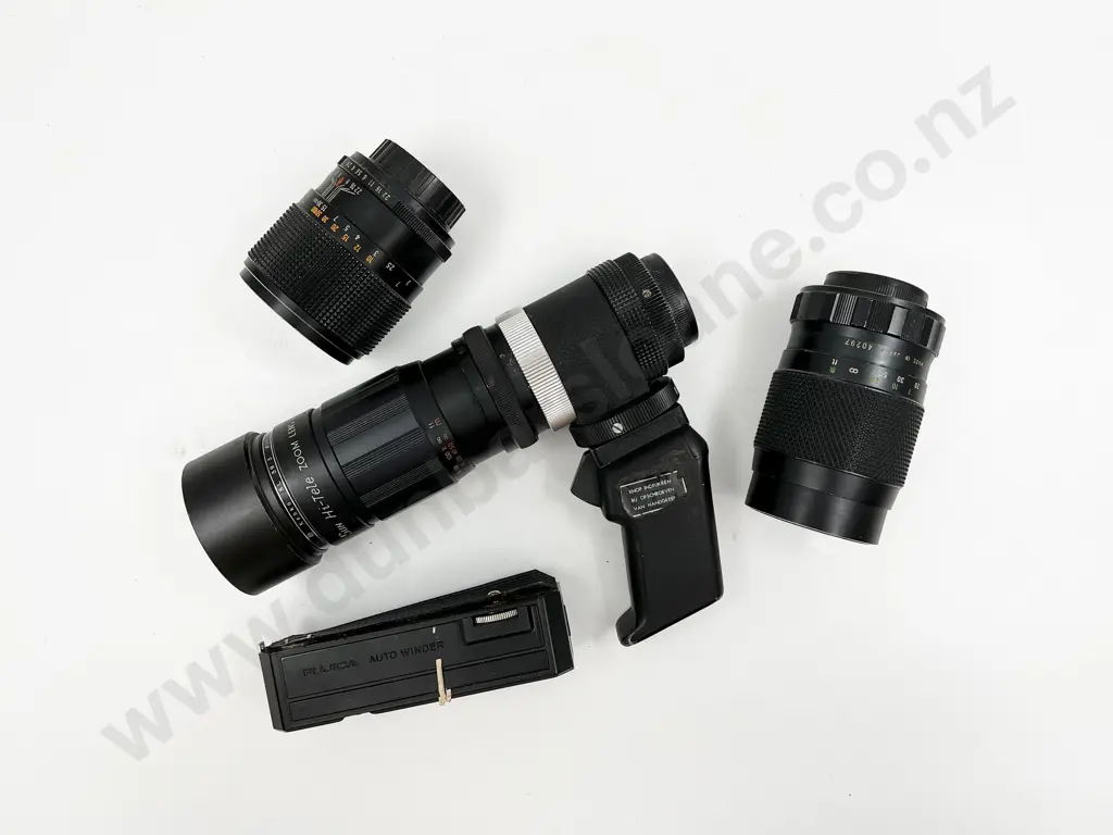 Two Super 8 Film Cameras with Assortment of Slide Projector Items Image 1++