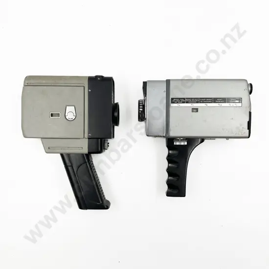 Two Super 8 Film Cameras with Assortment of Slide Projector Items